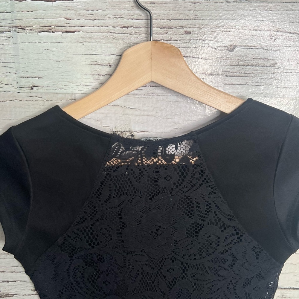 Guess xs black mini dress lace cut out body con - Picture 6 of 9